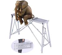 Ladder,Scaffold Ladder Scaffolding Portable Fold Work Platform Household Multipurpose Scaffold Tower Ladder Stool Bench for Decoration, Painting Walls - Adjustable Length and Height,A