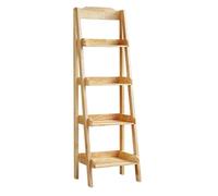 Ladder Shelf 4-Tier Ladder Shelf, Solid Wood Bookshelf, Freestanding Storage Rack, Bookcase for Living Room, Home Office, Kitchen, Bedroom(Natural)