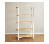 Ladder Shelf 5 Tiers Ladder Bookcase, Freestanding Bookshelf, Open Display Rack, Wooden Storage Shelves for Bedroom, Home Office, Living Room(White)