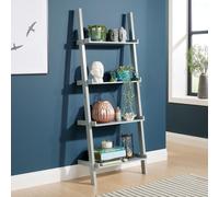 Ladder Shelf Bookcase 4 Tier Storage Shelving Display Stand Wall Rack Home Source Grey One Size