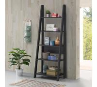 Ladder Shelf Bookcase Desk 5 Tier Display Storage Shelving Unit Stand Black