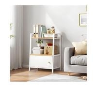 Ladder Shelf Bookcase with Doors 2/4 Tier Open Storage Shelves Stylish Home Decor for Living Room Bedroom Library Modern Design (43x30x73cm)