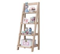 Ladder Shelf Ladder Bookcase, 4-Tier Leaning Bookshelf, Freestanding Open Storage Rack Shelf, Small Flower Plant Stand, Display Shelves for Home or Office(Natural)