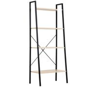 HOMCOM 4-Tier Minimalistic Ladder Shelf Home Display Storage Natural