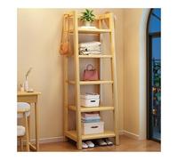 Ladder Shelf Wooden Bookshelf 5-Tier Ladder Shelf, 67” Freestanding Open Bookcase Bathroom Storage Plant Stand for Home Office, Living Room(Natural)