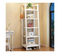 Ladder Shelf Wooden Bookshelf 5-Tier Ladder Shelf, 67” Freestanding Open Bookcase Bathroom Storage Plant Stand for Home Office, Living Room(White)