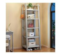 Ladder Shelf Wooden Bookshelf 5-Tier Ladder Shelf, 67” Freestanding Open Bookcase Bathroom Storage Plant Stand for Home Office, Living Room(Gris)