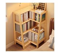 Ladder Shelf Wooden Extendable Shelf Bookcase, 3-Tier Ladder Bookshelf, Vintage Corner, Storage Rack for Small Space or(Natural)