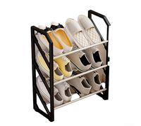 Ladder Shoe Rack X Shaped Design For Multi Layer Storage In Dorm Rooms And Entryways With Sturdy Pp And Stainless Steel Construction White Color(A)
