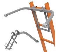 Ladder Stabilizer, Heavy Duty Steel Ladder Roof Hook Ladder Stabilizer with Wing Span/Wall Extension Accessory, Secure and Stable Ladder Standoff Arms for Roof Gutter with Anti-Slip Rubber Feet