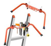 Ladder Stand Off with Tool Tray & Hook - Heavy Duty Roof Gutter Guard, Universal Ladder Stabilizer for Gutters/Windows, Safe Stabilizer for All Ladder Types