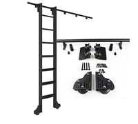 Ladder System Hardware Kit for Safe Climbing in Libraries and Warehouses - Efficient Ladder Slider Mechanism, Easy Installation, Durable and Reliable
