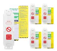 Ladder Tags, 5 Holders and 10 Ladder Inspection Labels, Rewritten Tags, Eye-catching and Durable, Indoor and Outdoor Safety Protection, for Health and Safety Inspections in Facility Management