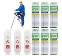 Ladder Tags, Scaffold Inspection Record Tags 3 Holders and 6 Ladder Inspection Tag Inserts Ladder Safety Inspection Self Adhesive Vinyl Stickers Record Tag for Indoor Outdoor All Scaffold Types