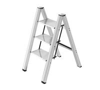 Ladder Thickened Portable Ladder Four-step Small Stair Stool Folding Household Telescopic Aluminum Alloy Multifunctional Step Ladder(Three steps)