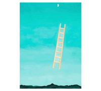 《Ladder to the Moon》by Georgia O'keeffe Canvas Modern Abstract Picture Canvas Painting Poster Print for Living Room Bedroom Office Home Decor(Unframed,（40x56cm）16x22inch)