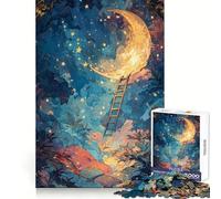 Ladder to The Moonlit Dreamscape Teenagers 1000 Piece Jigsaw Puzzle Enjoyable Game Precise Edge Family Enjoyable (38x26cm)