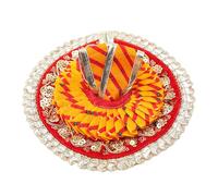 Laddu Gopal Dress Cloth Bhagwan Poshak of God Bal Gopal Kanha Krishna Kanhaiya Dev Vastra with Mukut for Metal Idol Statue for Indian Traditional Janmashtami Festival(Size:- 1-2 No.Dia- 6")