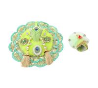 Laddu Gopal Dress Cloth Bhagwan Poshak of God Bal Gopal Kanha Krishna Kanhaiya Dev Vastra with Mukut for Metal Idol Statue for Indian Traditional Janmashtami Festival (Size: 2-4 No.Dia- 8 inches
