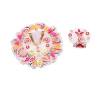 Laddu Gopal Dress with Mukut Bal Kanha ji God Vastra Poshak -Pink,Blue (6")
