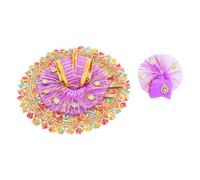 Laddu Gopal Dress with Mukut Bal Krishna ji Kanha ji God Vastra-Purple(6")