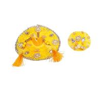 Laddu Gopal Dress with Mukut Bal Krishna ji Kanha ji God Vastra-Yellow (6")