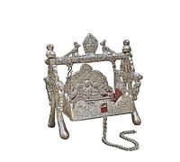 Laddu Gopal Jhula Oxidized Metal for Bal Gopal Idol Krishna Temple- 6"