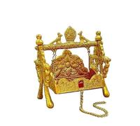 Laddu Gopal Jhula Oxidized Metal for Bal Gopal Idol Krishna Temple- 6"X5"