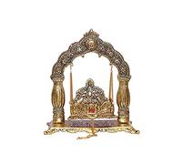 Laddu Gopal Jhula Oxidized Metal for Bal Gopal Idol Krishna Temple- 9"