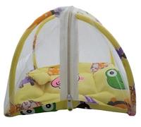 Laddu Gopal ji Beautiful net Bed with machardani for Ladoo Gopal ji Size 0-5 Number Idols Size :-9X 7 Inch Bistar Soft Bedding Thakurji Kanha Ji