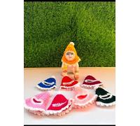 Laddu Gopal Winter Cap Handmade Woolen Cap Collection, Multicolor Soft Wool Winter Caps for Religious Idols, Traditional Laddu Gopal Monkey Cap Style (Pack of 3) (4)