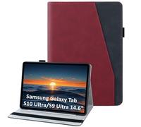 laddutoi Case for Samsung Galaxy Tab S10 Ultra 2024 /S9 Ultra 2023 14.6 inch, PU Leather Case, Stand Holder, Slot and Card Slots, Flip Folio Tablet Cover Galaxy Tab S10 Ultra, Orange