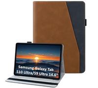 laddutoi Case for Samsung Galaxy Tab S10 Ultra 2024/ S9 Ultra 2023, PU Leather Case with Stand Function & Card Slots, Flip Cover Protection Case for Galaxy Tab S10 Ultra 14.6 Inch, Orange