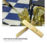 LADE 10 Pieces Strength 2.5 Grade Bamboo Saxophone Reeds for BB Alto Saxophone Players