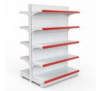 LADECNERHT Heavy Duty 5 Tier Floor-Standing Supermarket Display Rack, Metal Large Snack Organizer, Kitchen Store Display Storage Shelves, White 73x80x165cm