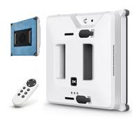 LADECNERHT Window Cleaning Robot Cleaner, Smart Automatic Window Washer with Dual Cross Water Spray, 2800Pa Strong Suction, 60ml Tank, Remote Control, for Windows, Mirrors, Shower Glass