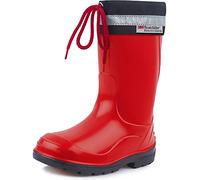 Ladeheid Children´s Rubber Wellington Boots with Top LA-972 (Red/Black, EU 34 = UK 2 Kids)