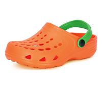 Ladeheid Children's Girl's Boy's EVA Clogs LA-CA-06 (Orange/Green, 13/13.5 UK Child)