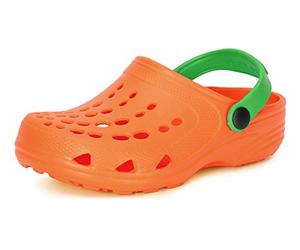 Ladeheid Children's Girl's Boy's EVA Clogs LA-CA-06 (Orange/Green, 13/13.5 UK Child)