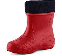 Ladeheid Children's Girl's Boy's EVA Extra Light Wellington Boots Rainy Wellies Rain Boots KL058 (Red, 9 UK Child)