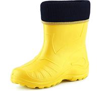 Ladeheid Children's Girl's Boy's EVA Extra Light Wellington Boots Rainy Wellies Rain Boots KL058 (Yellow, 8.5 UK Child)