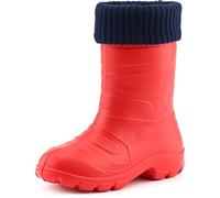 Ladeheid Children's Girl's Boy's EVA Extra Light Wellington Boots Rainy Wellies Rain Boots LA4845KIDS (Red1/Navy Blue, 13 UK Child)