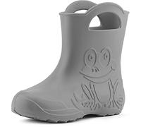 Ladeheid Children's Girl's Boy's EVA Wellington Boots Rain Shoes LA-CA-01 (Grey, 2/2.5 UK)