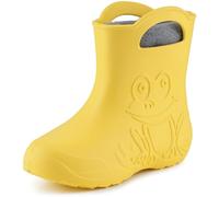 Ladeheid Children's Girl's Boy's EVA Wellington Boots Rain Shoes LA-CA-03 (Yellow, 8.5/9 UK)