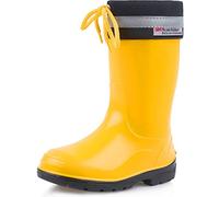 Ladeheid Children's Girl's Boy's Rubber Wellington Boots with Top LA-972 (Yellow/Black, 5.5 UK Child)