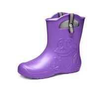 Ladeheid EVA Wellington Boots Women's Warm Lined with Removable Inner Shoe Lightweight Waterproof Rain Boots Handles for Tightening Non-Slip Sole LA-CA-23, Lilac, 8 UK
