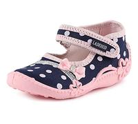 Ladeheid Girls Slippers with Buckle and Insoles LAVI0001 (Navy/Dots, UK 3 UK Child = DE 19 EU)
