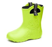 Ladeheid LA-CA-Frog245 Children's Lightweight Wellington Boots Thermal Lining Girls Boys Non-Slip Rain Boots Kids Rain Shoes, citrus, 11/12 UK Child