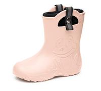 Ladeheid LA-CA-Frog245 Children's Lightweight Wellington Boots Thermal Lining Girls Boys Non-Slip Rain Boots Kids Rain Shoes, Powder Pink, 7/7.5 UK Child