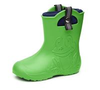Ladeheid LA-CA-Frog245 Children's Lightweight Wellington Boots Thermal Lining Girls Boys Non-Slip Rain Boots Kids Rain Shoes, Green, 11/12 UK Child